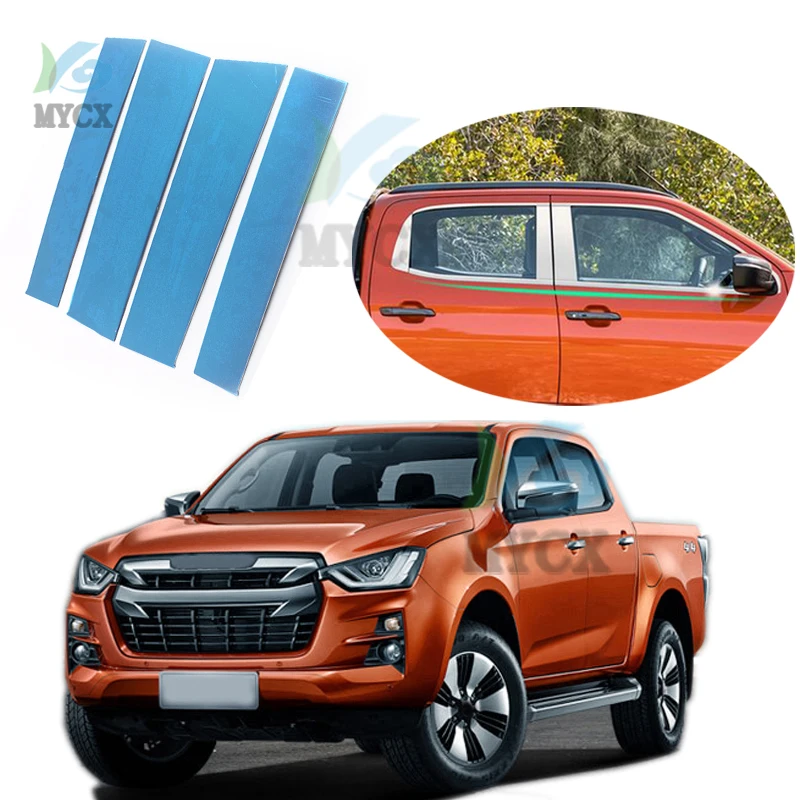 Car Window Center Pillar Sticker FilmTrim Exterior Decoration B-Pillar Column Strip For ISUZU DMAX D-MAX D MAX 2021 2022