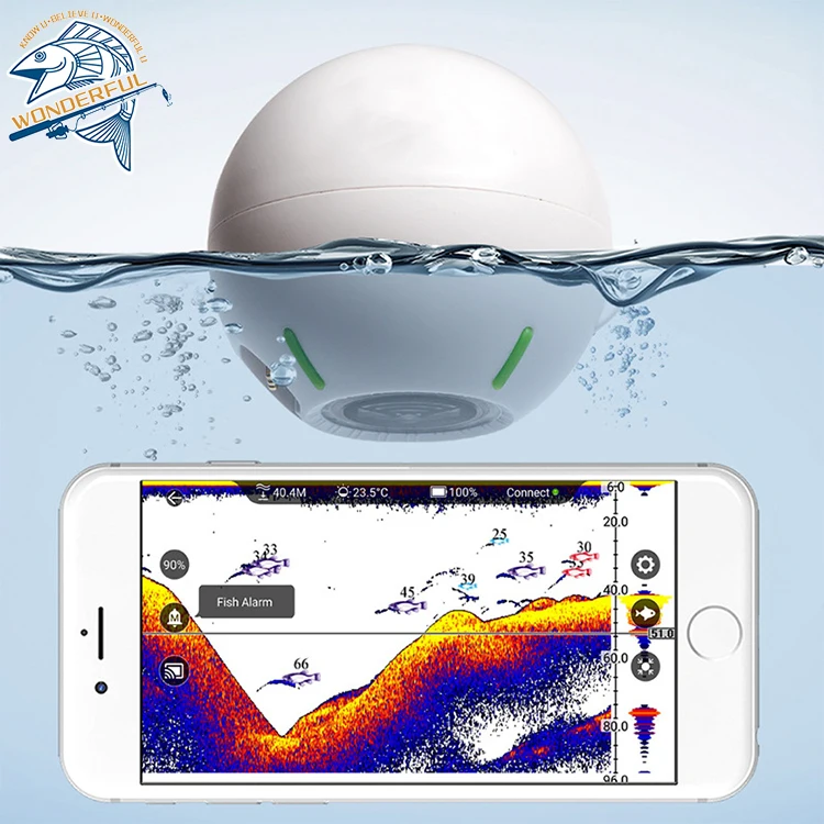 

HD Smart Ultrasound Camera Portable Wireless GPS Mobile Phone Fishfinders Underwater Visual Sonar Ball Technology
