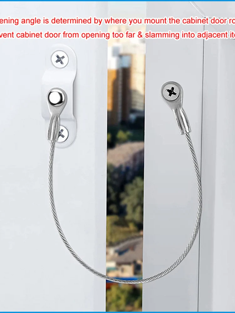 4 قطعة أقفال كابل مضفر الفولاذ المقاوم للصدأ نافذة الأمن سلسلة قفل الباب مقيد المنزل انزلاق الباب الطفل مكافحة سرقة #3