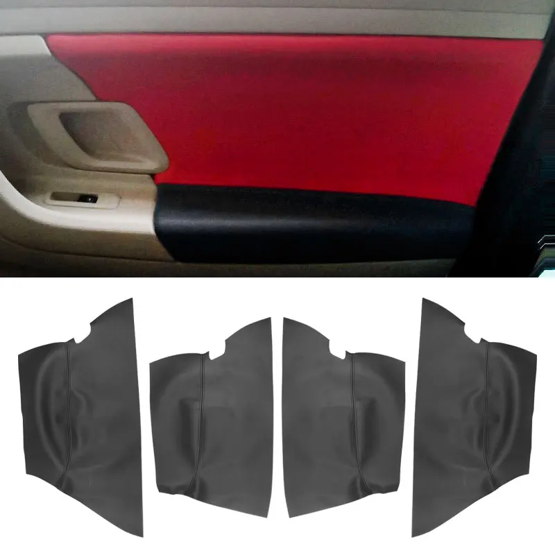 4pcs For Skoda Fabia 2008 2009 2010 2011 2012 2012 2014 Car Door Handle Armrest Panel Microfiber Leather Cover Protective Trim