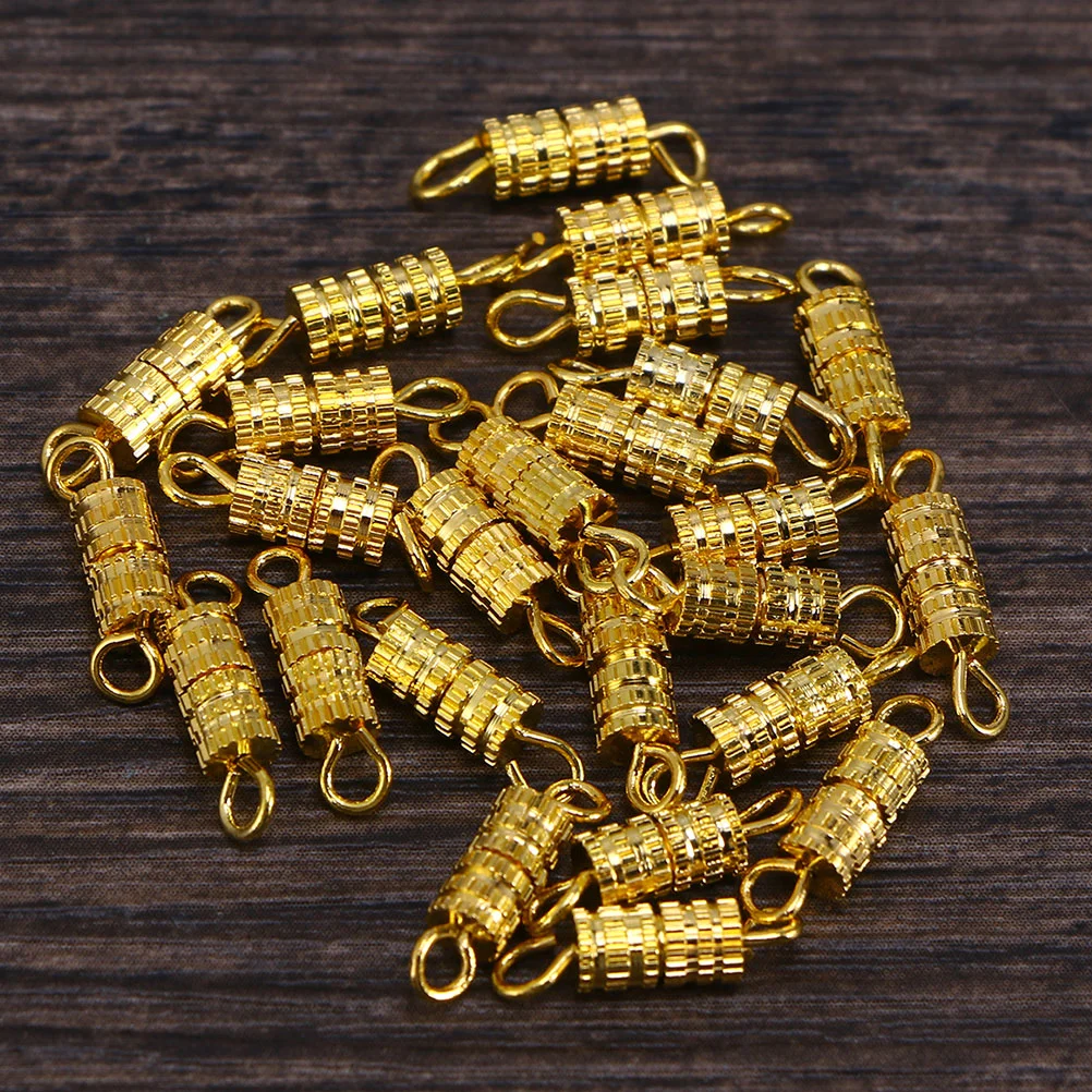 20 PCS Hand Chain Clasps for Necklace Barrel Screw Type Copper Screws Tie Buckle Jewelry Jewerly Silver Bbracelet