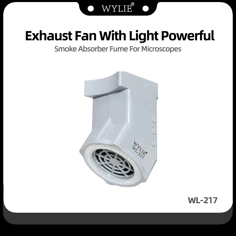 

WYLIE WL-217 Exhaust Fan With Light Powerful Smoke Absorber Fume For Microscopes PCB Board Repair Welding Smoke Removal Tool