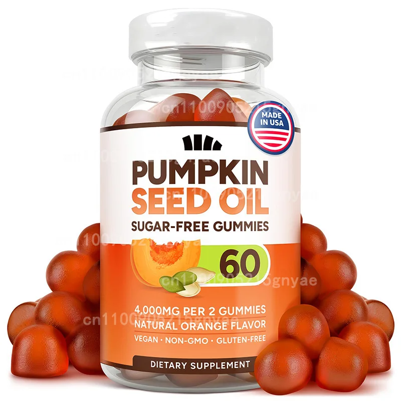

Sugar Free Pumpkin Seed Oil Gummies Promote Hair Growth, Youthful Skin, Prostate Health, Immune and Urinary Tract Support