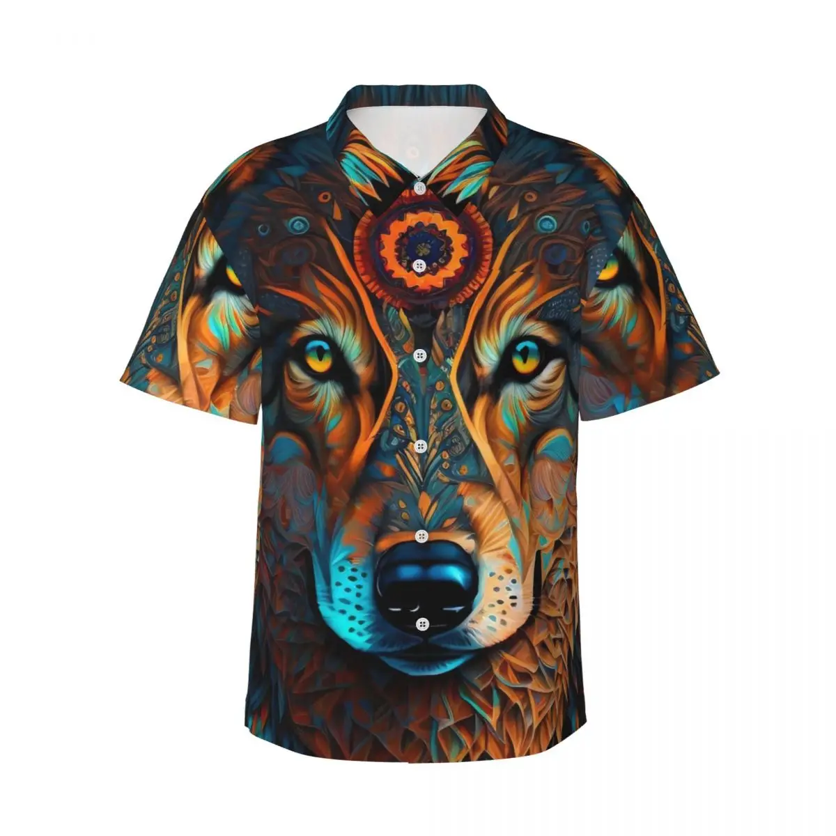 Mandala Style Hawaii Shirt Man Beach Funny Animal Print Casual Shirts Short Sleeve Harajuku Custom Vintage Oversize Blouses