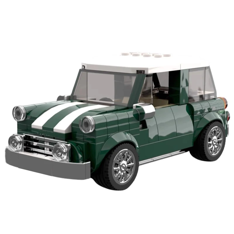 Bricklink MOC Technical Car Mini Cooper Small Version 10242 City Speed Champions Sets Building Blocks Kid Toys Christmas Gift