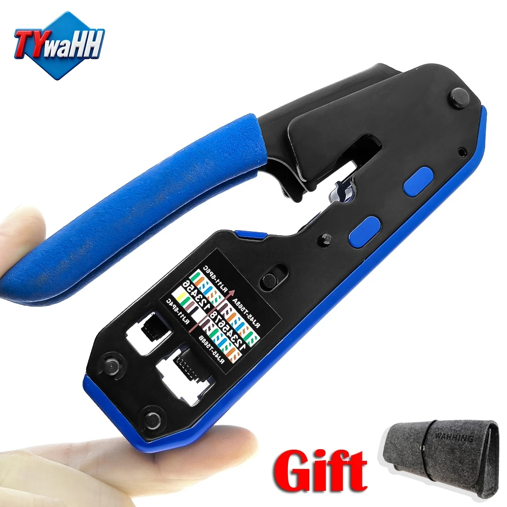 RJ45 Tool Network Crimper Crimping Tools Stripper Cuting Ethernet Cable Fit RJ45 Cat6 Cat5e Cat5 STP Plugs RJ45 Connector Cables
