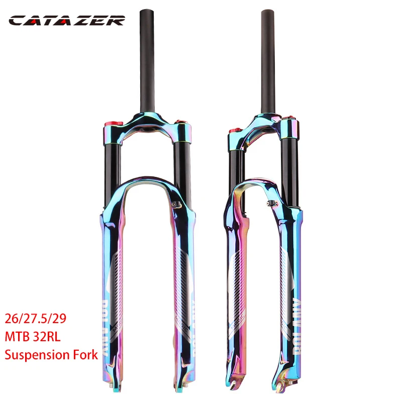 

Rainbow 27.5/ 29er Supension Air Inch Vacuum Plating MTB Bicycle Fork Magnesium Alloy Travel 120mm Mountain Bicycle Fork