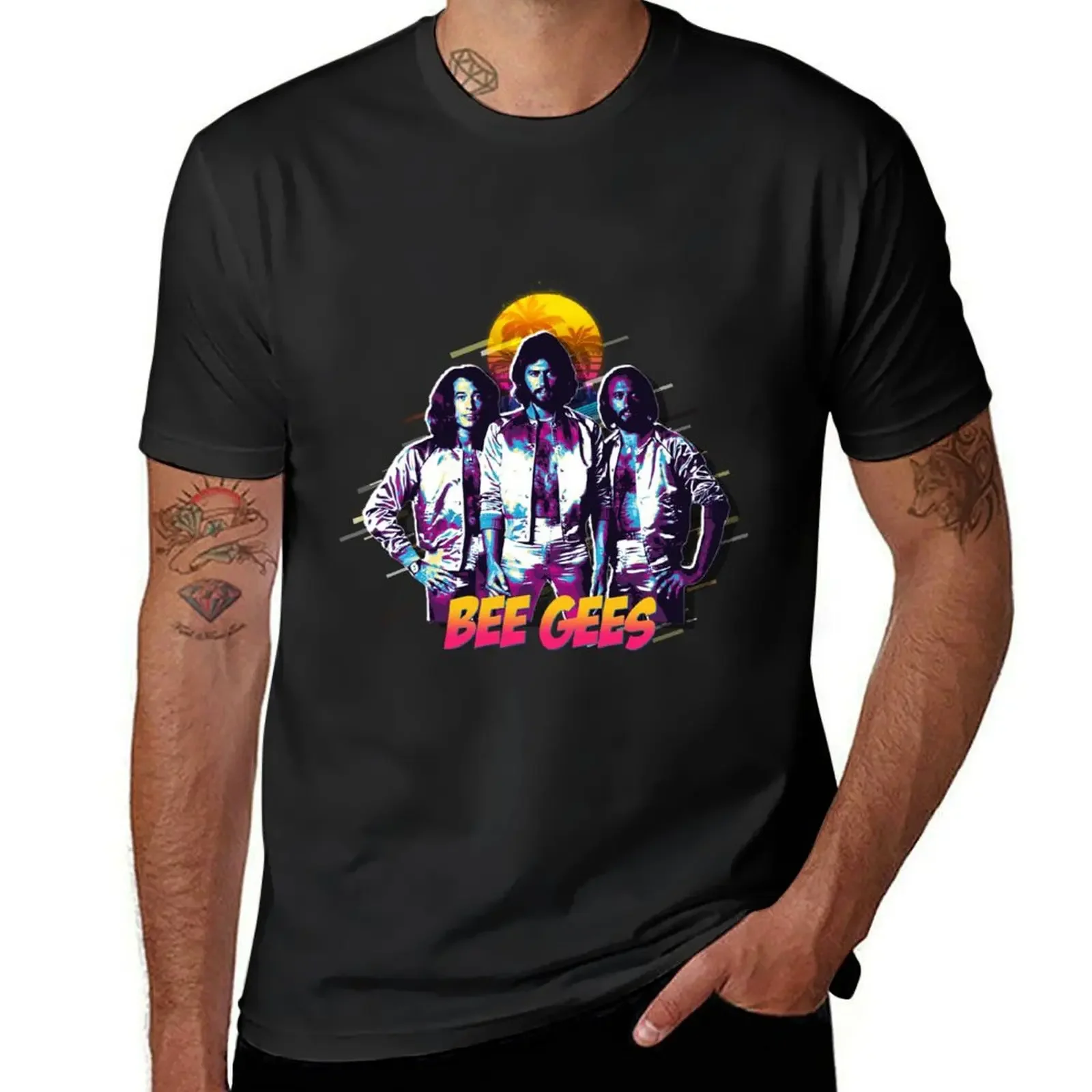 

Bee Gees Pop Art T-Shirt luxury clothing labubu korean fashion T-shirts oversize mens graphic t-shirts anime