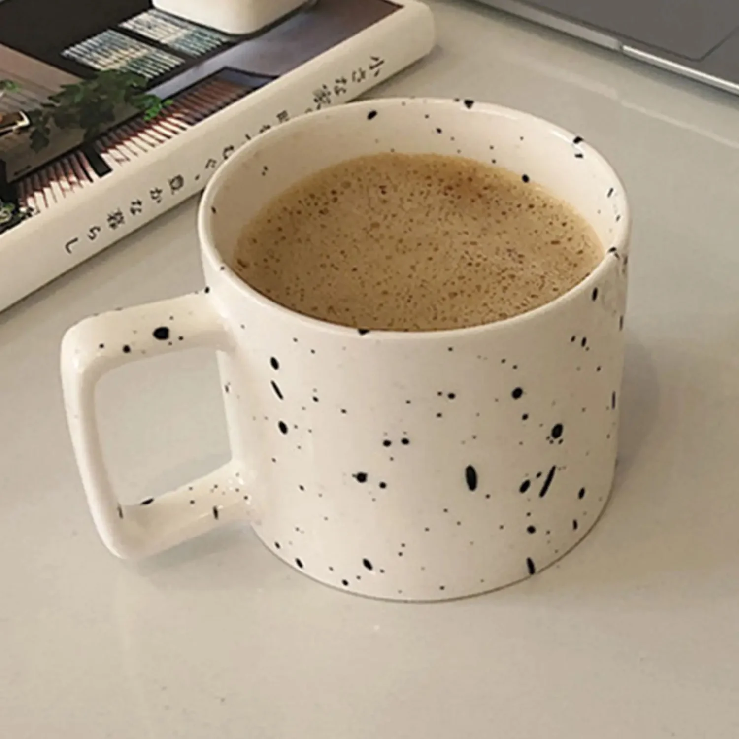 Ceramic Coffee Mug Retro Splash Ink Wave Dot Mug Coffee Milk Cup Couple Cups Tea Drinkware Gifts Birthday Gifts Xmas Present