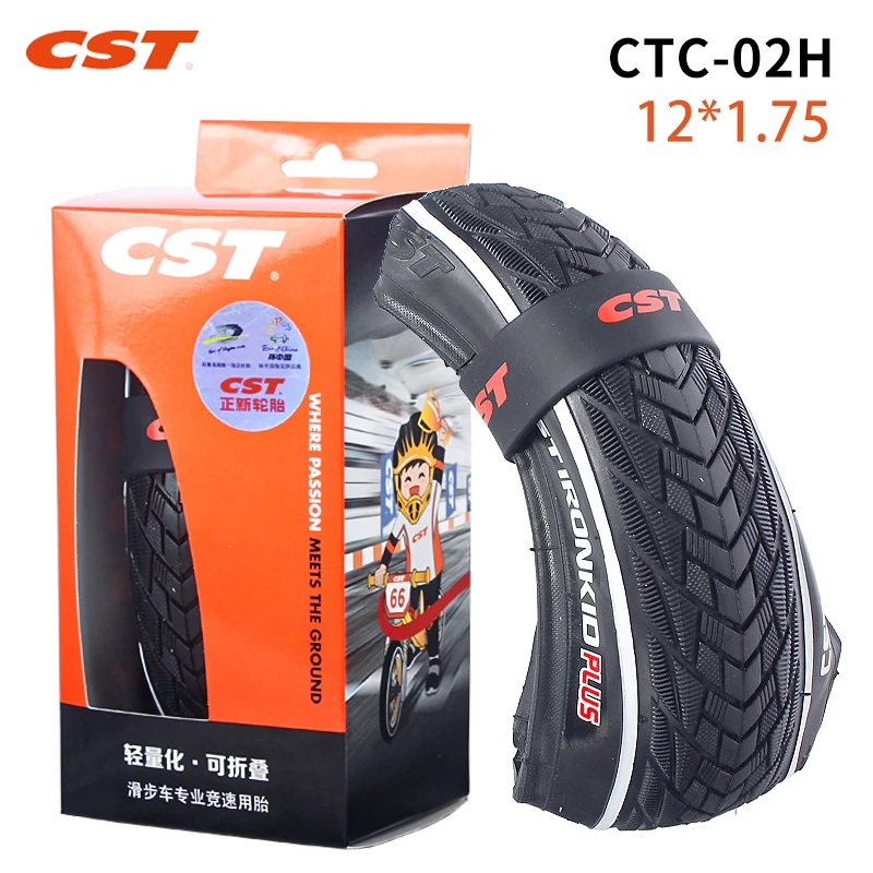 CST-Folding Bicycle Tire with Tube for Children 12x1.75 44-203 CTC-02H 120TPI Kids Bike Tyres Balance Bike Accessories