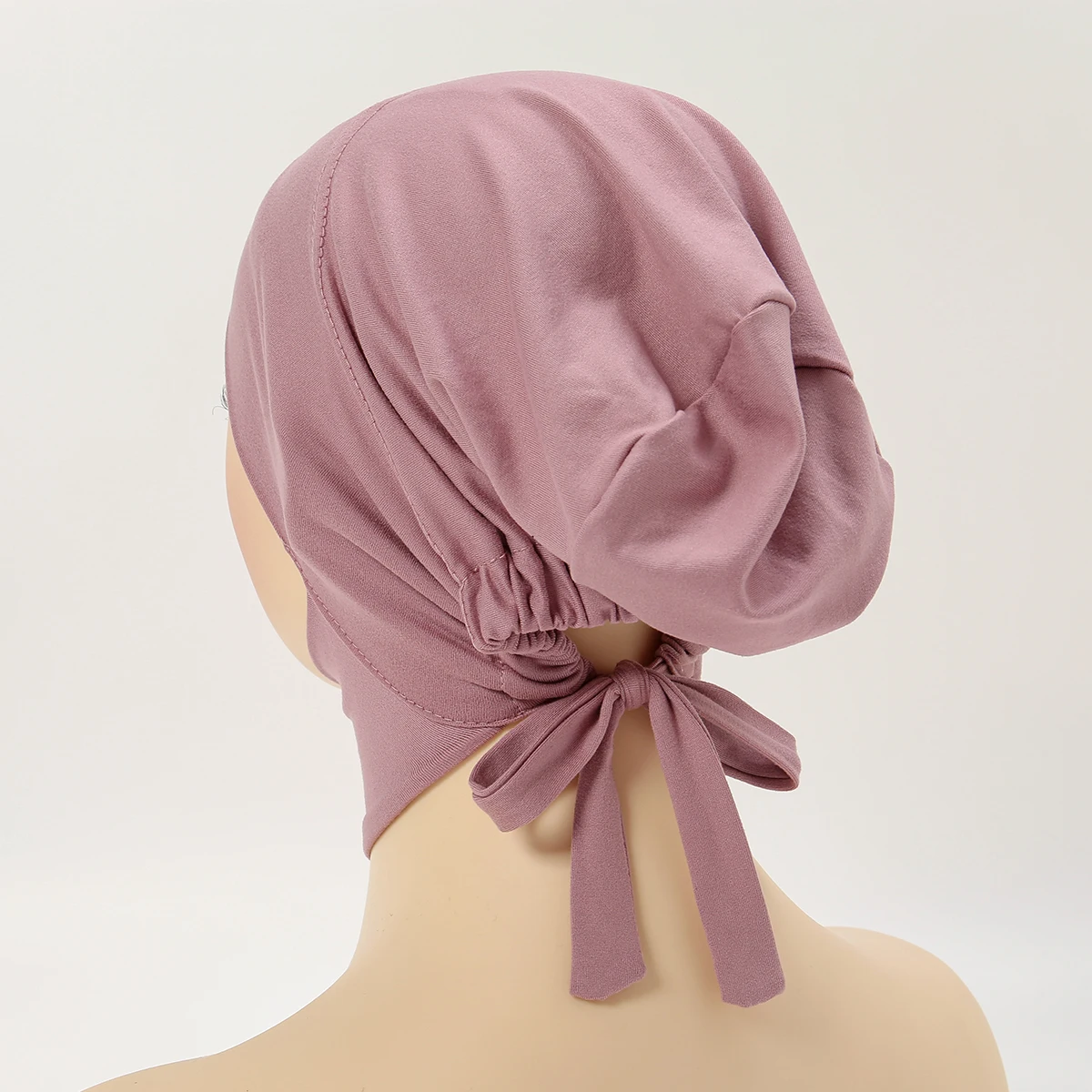 Muslim Inner Cap Hijab For Women Solid Underscarf Hijab Silk Strap Turban Hat Islamic Muslim Hijabs Ready To Wear Stretch Turban