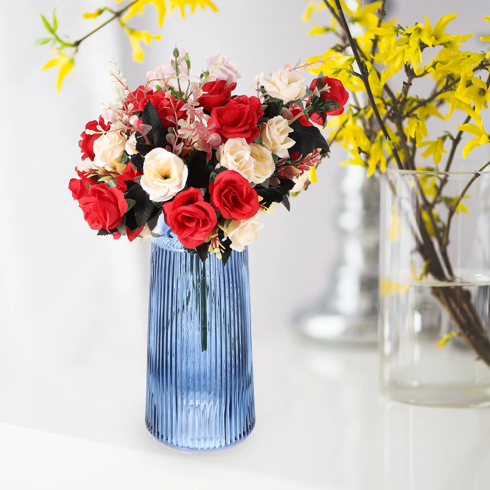 

1Pcs Retro Striped Glass Vase Thickened Base for Flower Arrangement Home Decor Table Centerpiece Modern Nordic Style Vase