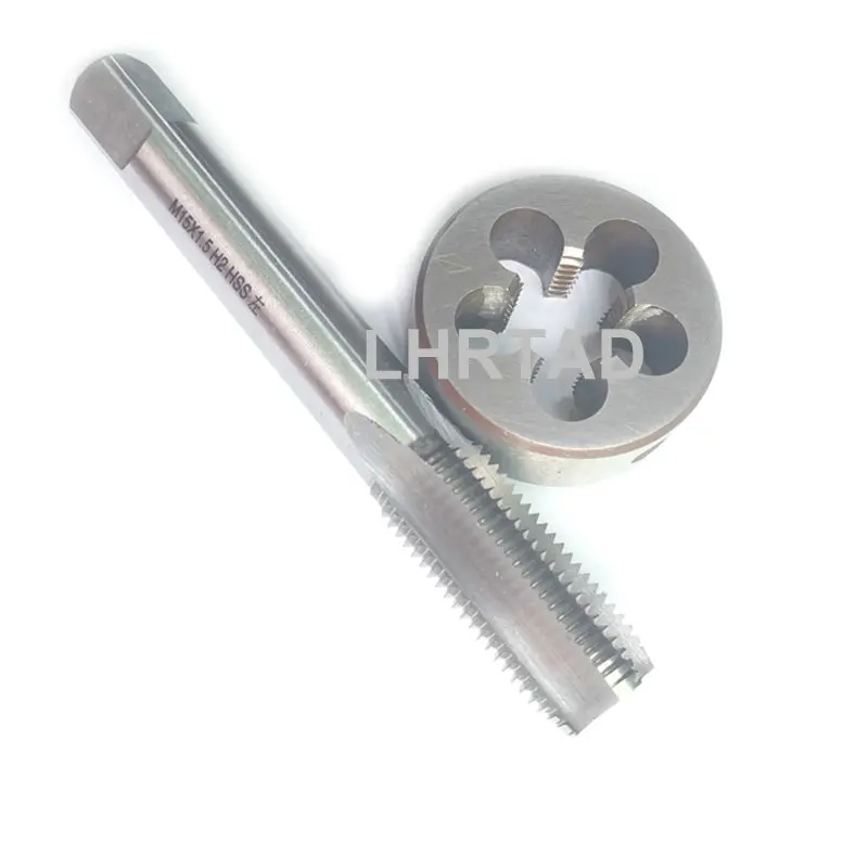 Left hand machine thread fine screw pitch tap and Round dies sets M15x1 M15x1.5 HSS Straight Fluted Metric Hand Tap and die M15