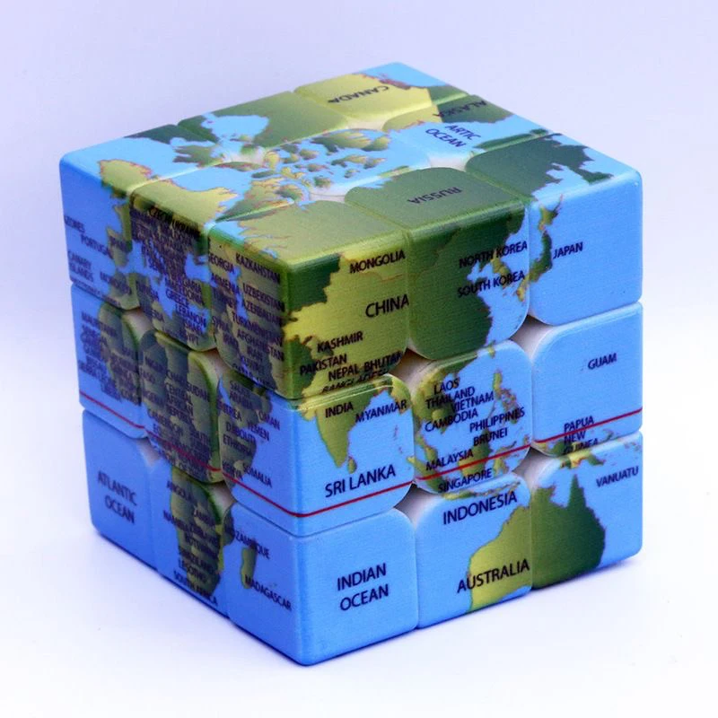 3x3x3  Map Puzzle Magico Cubo 3x3 Cube Magic Cube Twisty Puzzle Cube Toy For Kids Children Magic Cube