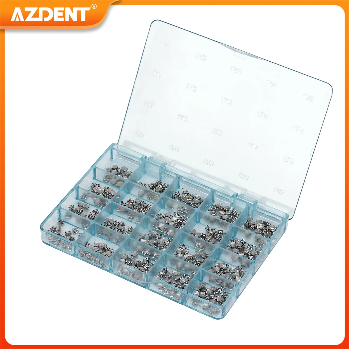 400pcs/Box AZDENT Dental Bracket Orthodontic Braces Metal Mesh Base Split Welding Mini Roth/MBT 0.022 Hooks 3 4 5 Dentisry Tool