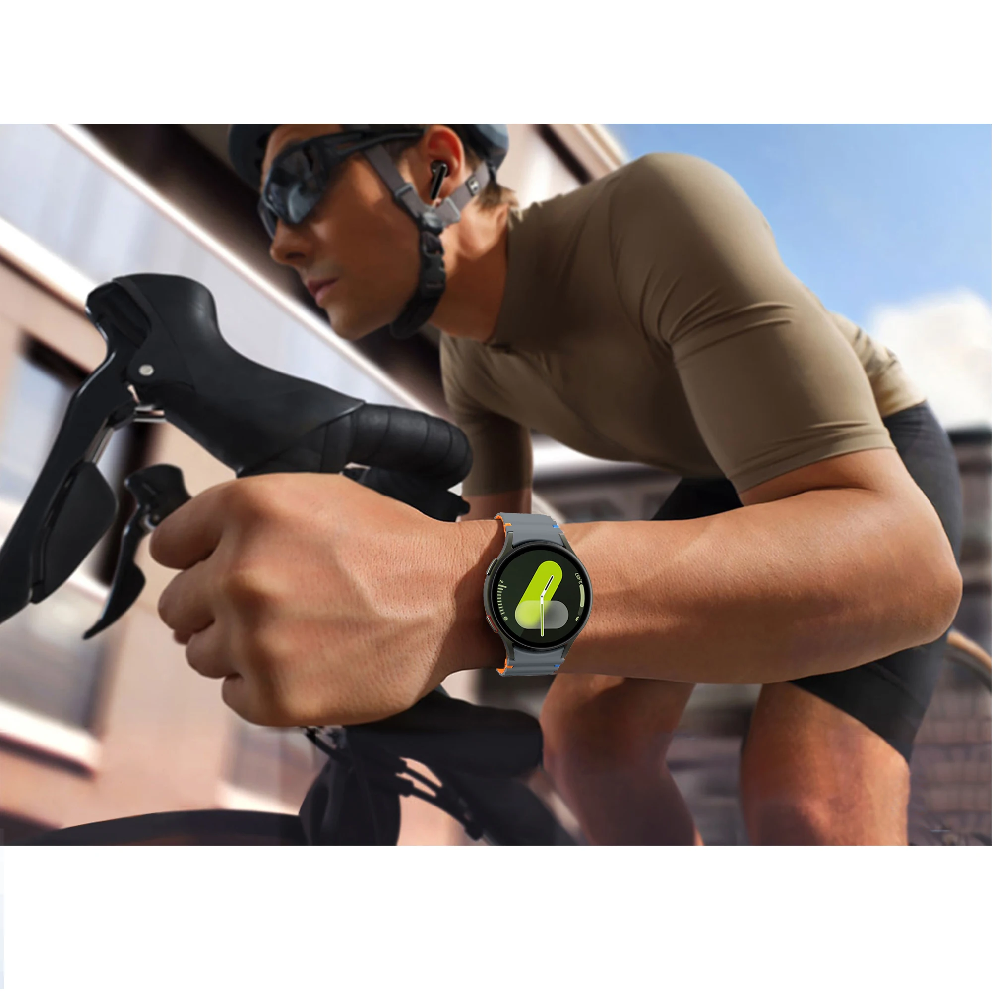 حزام مغناطيسي لساعة Samsung Galaxy Watch 7 FE بتغطية كاملة حزام رياضي مناسب لساعة Samsung Galaxy Watch 5 Pro/6 Classic/4 Classic