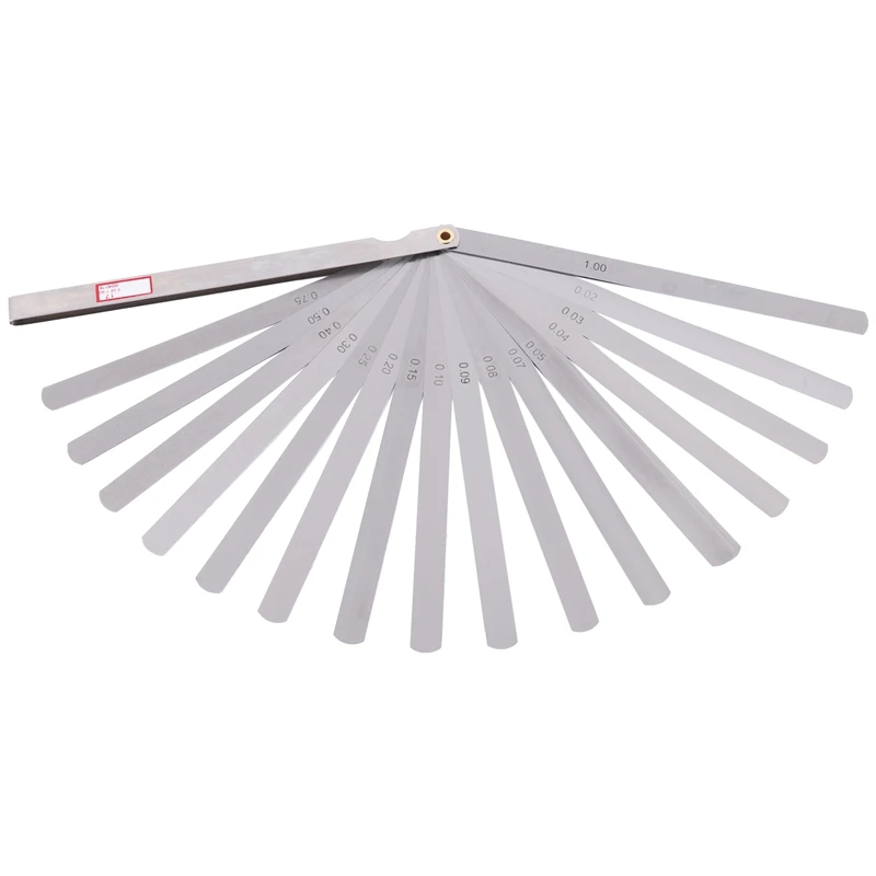 On sale 200mm Long 17 Leaves 0.02mm-1.0mm space Thick Measure Feeler Gauge Gage