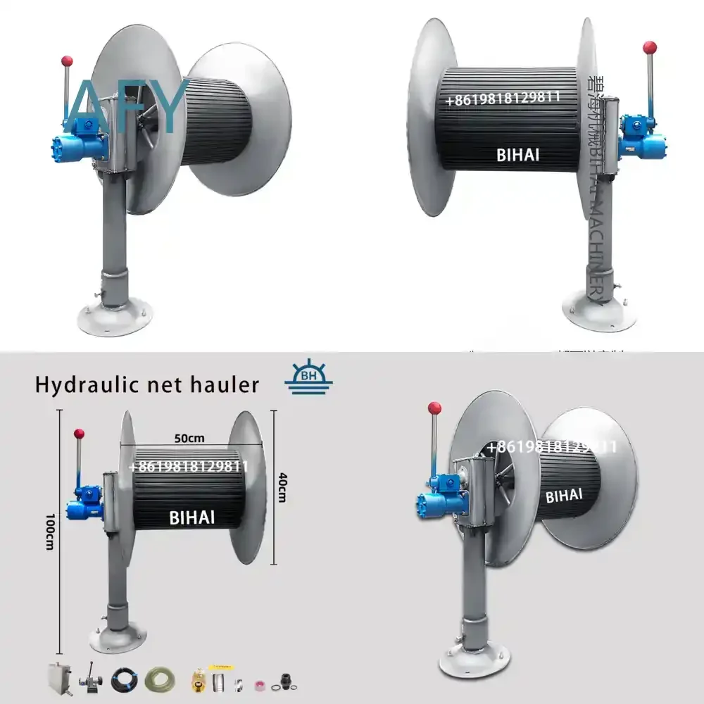 Single-Wheel Vertical Hydraulic Net Trawler for Fishing Nets