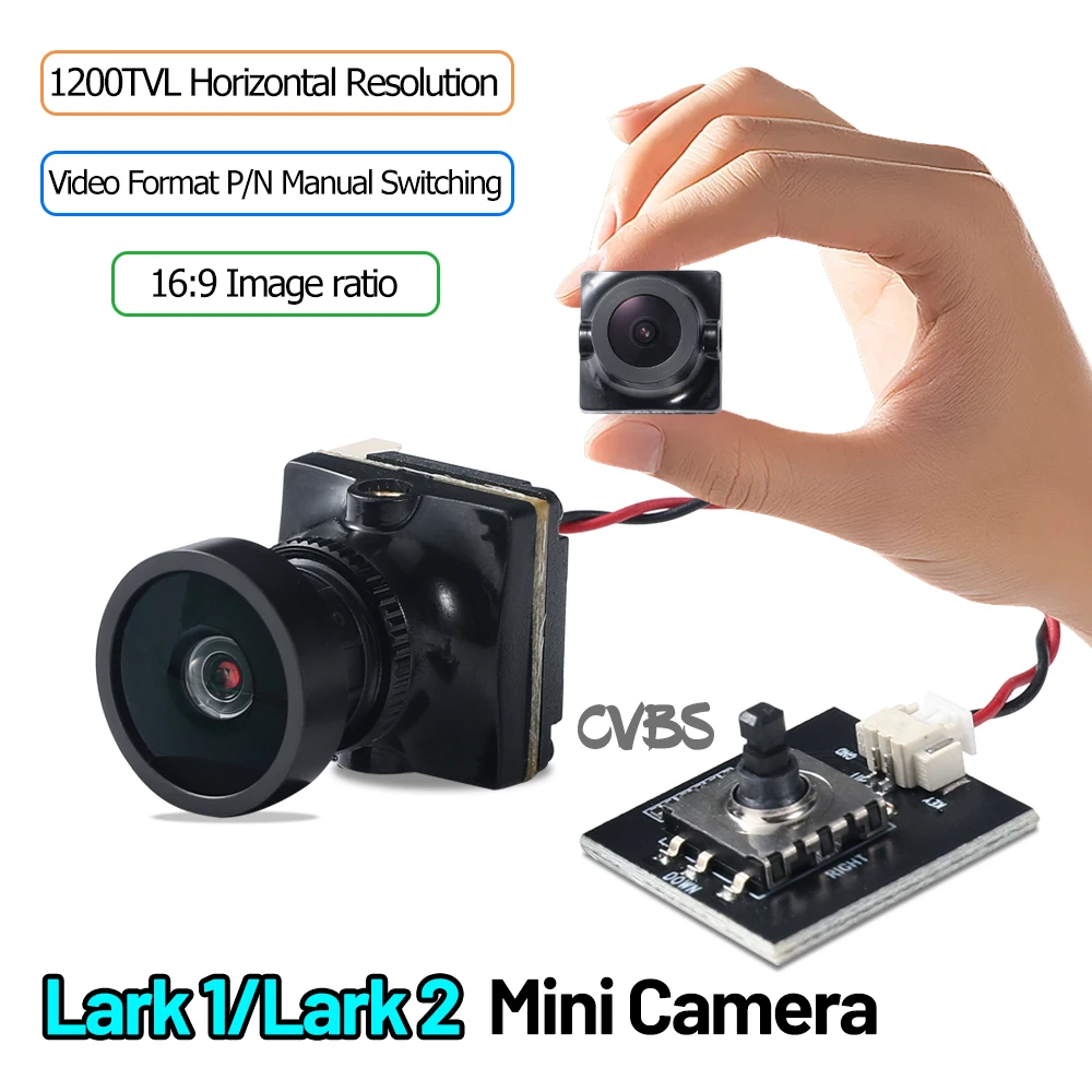 FPV Camera 1200TVL Lark1/Lark2 Mini Camera 16:9 P/N Manual Switching 2.1mm Lens CVBS Output For RC Drone Quadcopter