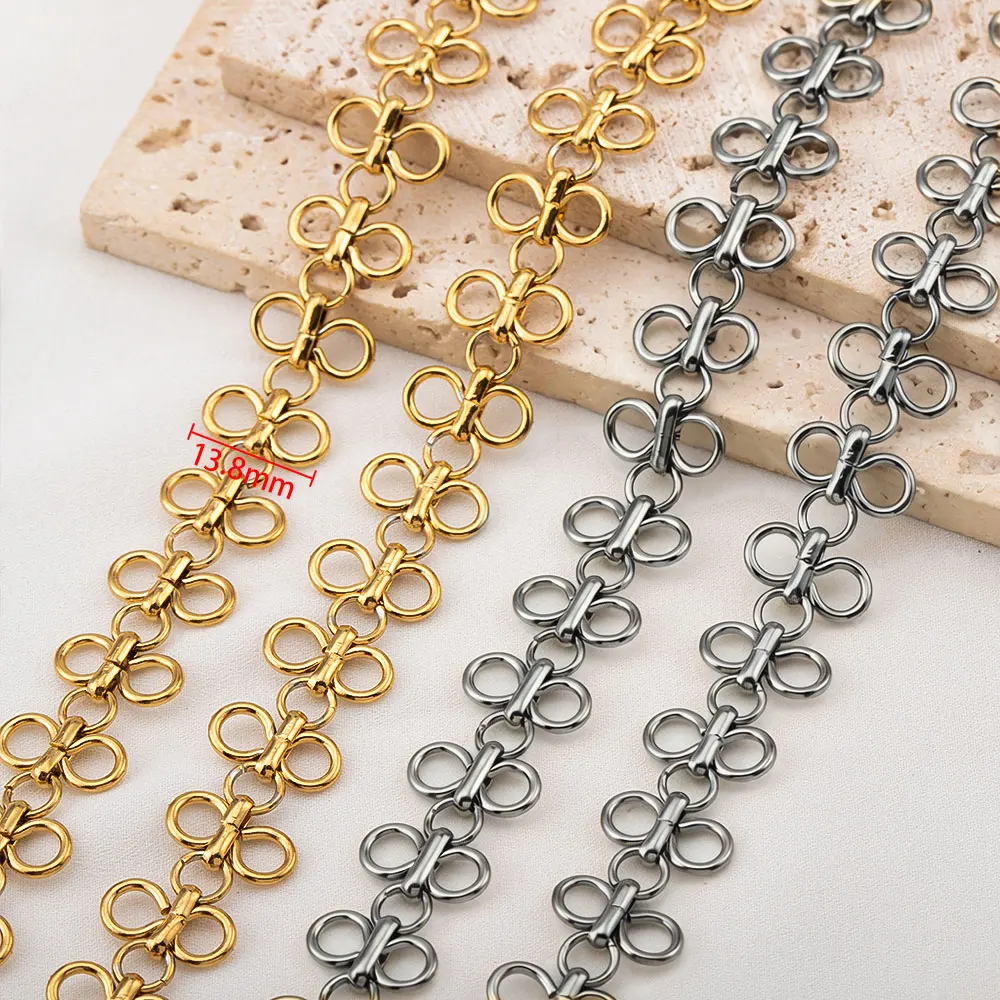 1M 0.5M Stainless Steel Round Ring Rope Knot Bow Chain for DIY Hip-Hop Necklaces Bracelets Clothing Jewelry Making Accessories - view 6