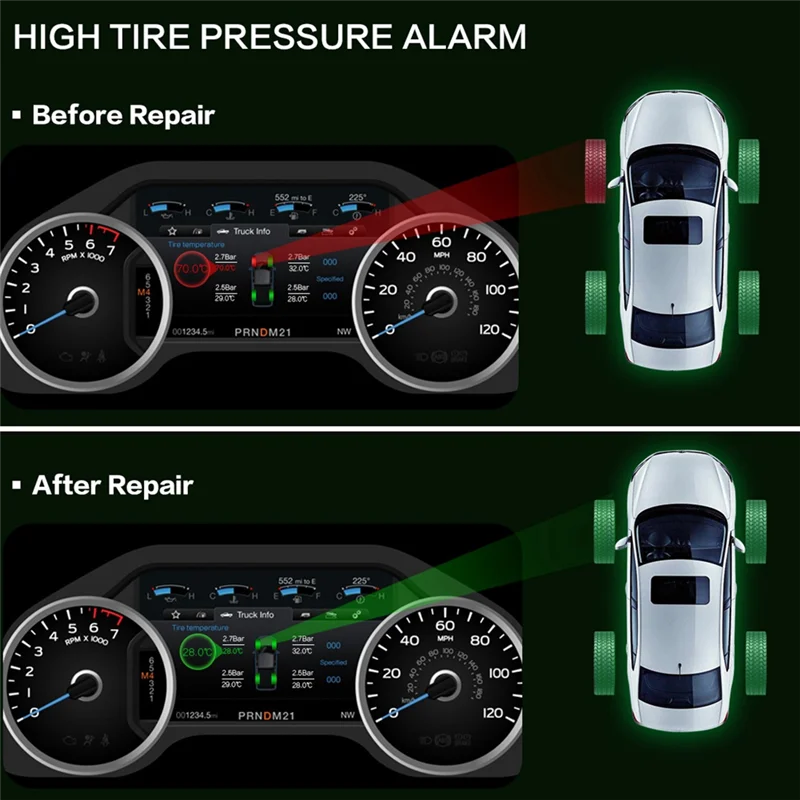 1Pcs Programmable MX Sensor 315MHZ+433MHz Universal 2 in 1 Tire Pressure Monitoring System TPMS Tool-Program For-