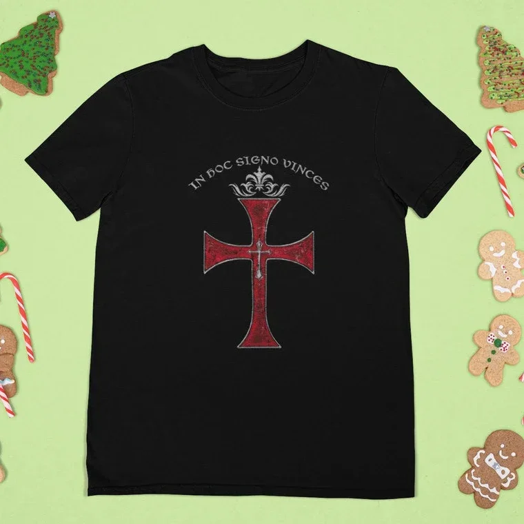 

In Hoc Signo Vinces Knights Templar Cross T-Shirt 100% Cotton O-Neck Summer Short Sleeve Casual Mens T-shirt