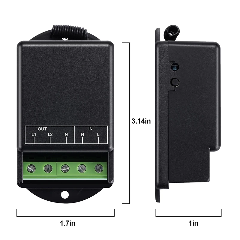 1 ชุด 433MHZ รีโมทคอนโทรล 2CH รีเลย์ RF รีโมทคอนโทรล AC 90 V-220 V 10A สําหรับปั๊มระบบรักษาความปลอดภัย