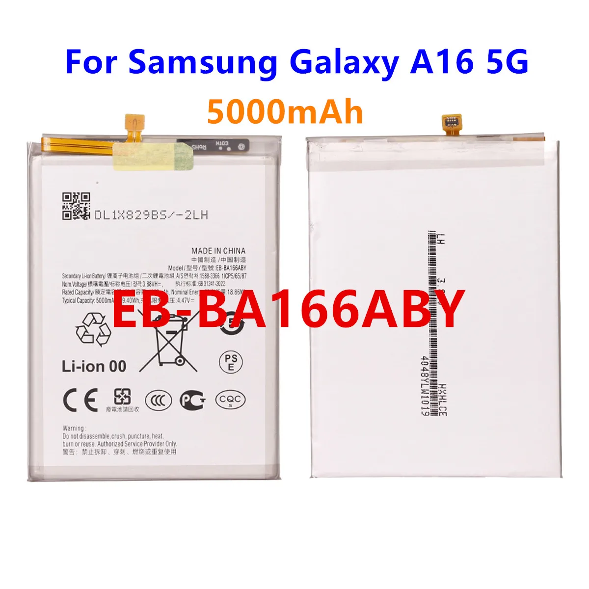 

Совершенно новый аккумулятор EB-BA166ABY, 6000 мАч, новый аккумулятор для Samsung Galaxy A16 5G SM-A166E, аккумуляторы для мобильных телефонов + инструменты