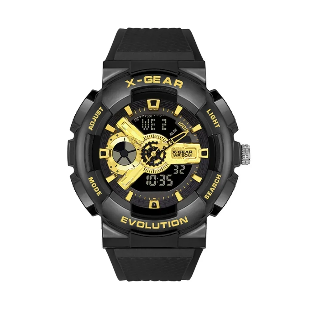 Ударопрочные часы GM110, спортивные электронные часы унисекс, циферблат из сплава, мировое время, полнофункциональные дубовые серии, светодиодные