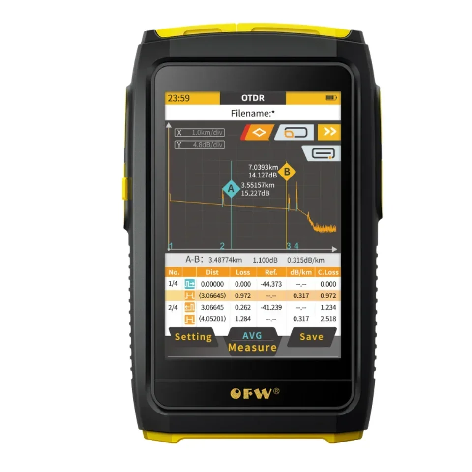 New 80km Handheld Mini OTDR 1550nm Fiber Optic Tester Exfo PON Domain Launch Smart Event Map With OPM VFL OLS