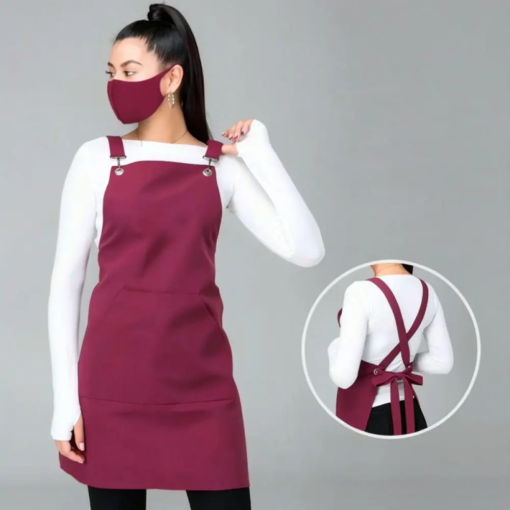 Durable Waterproof Canvas Kitchen Apron Utility Smock With Pockets For Chef Baking Cooking Restaurant Workwear Unisex Style