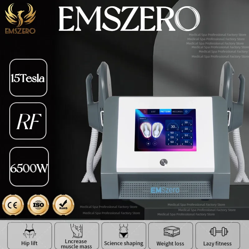 

EMSzero 15 Tesla 6500W EMS Portable Muscle Slimming And Weight Loss Engraving Body Sculpting Machine Salon