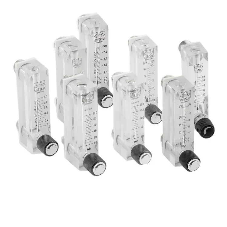 

1/4" BSP Female LZM-6T Mini Panel Install Liquid Water Gas Air Acrylic Glass Plastic Float Flowmeter With Ajustable Valve