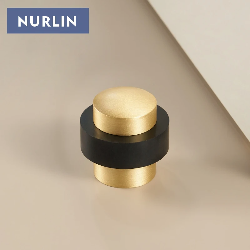 Nurlin Brass Door Stop Antique Bronze Gold Black Optional Freestanding  Heavy Duty Floor Mount Bumper Door Holder Catch