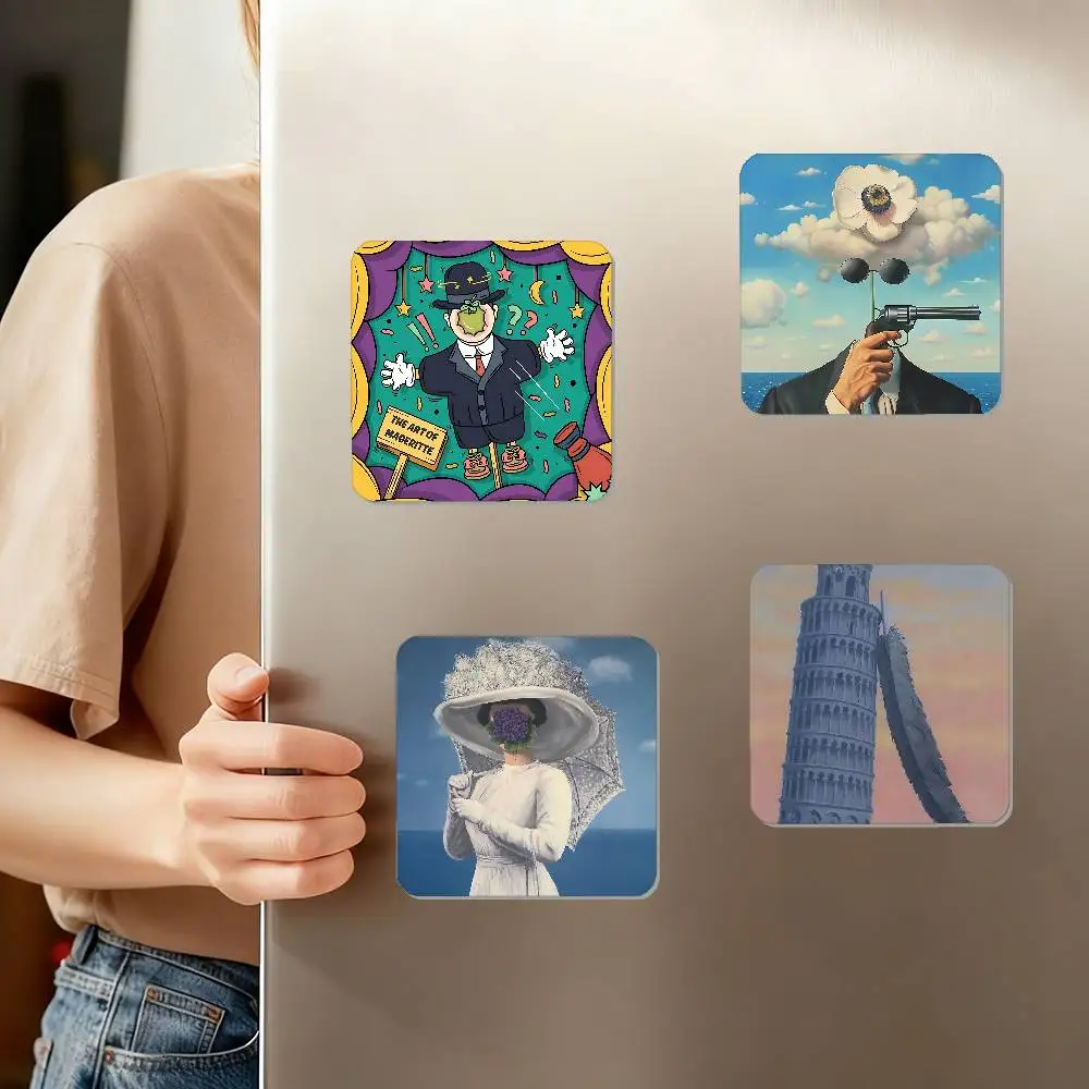 يمكن استخدام ملصقات مربعة مغناطيس الثلاجة ريني فرانكويس غيسلين ماغريت لتخصيص تذكارات أو هدايا مثالية. #4