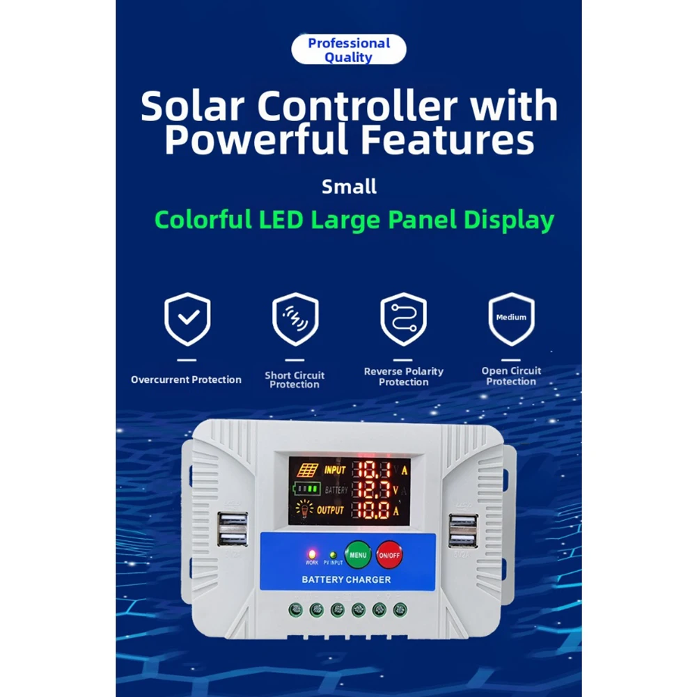 12 فولت/24 فولت الشمسية جهاز التحكم في الشحن بطارية الرصاص الحمضية نظام شحن الطاقة الشمسية شحن ذكي الصناعية الصف وحدة تحكم صغيرة #5