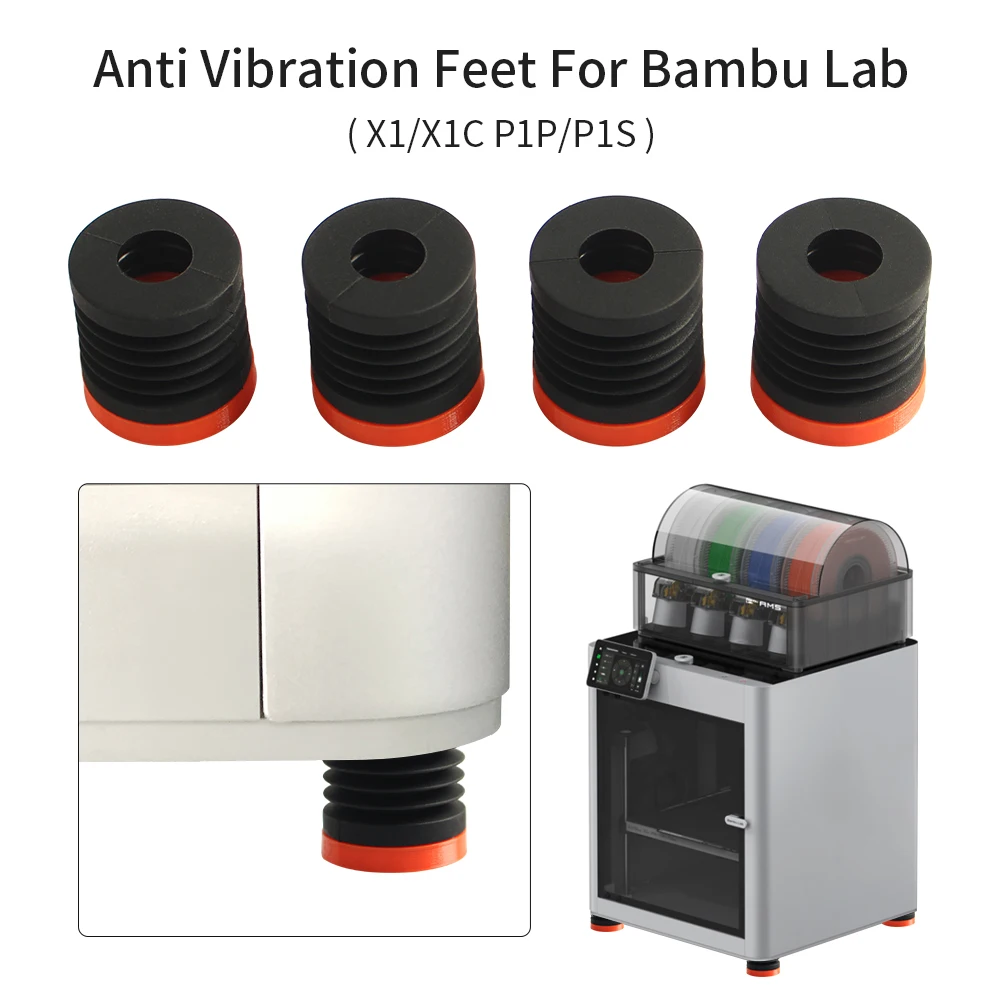 Anti Vibration Feet for Bambu Lab Anti-slip Dust-proof Rubber Foot Pad for BambuLab X1/X1C P1P/P1S Voron Prusa Ender 3 V2