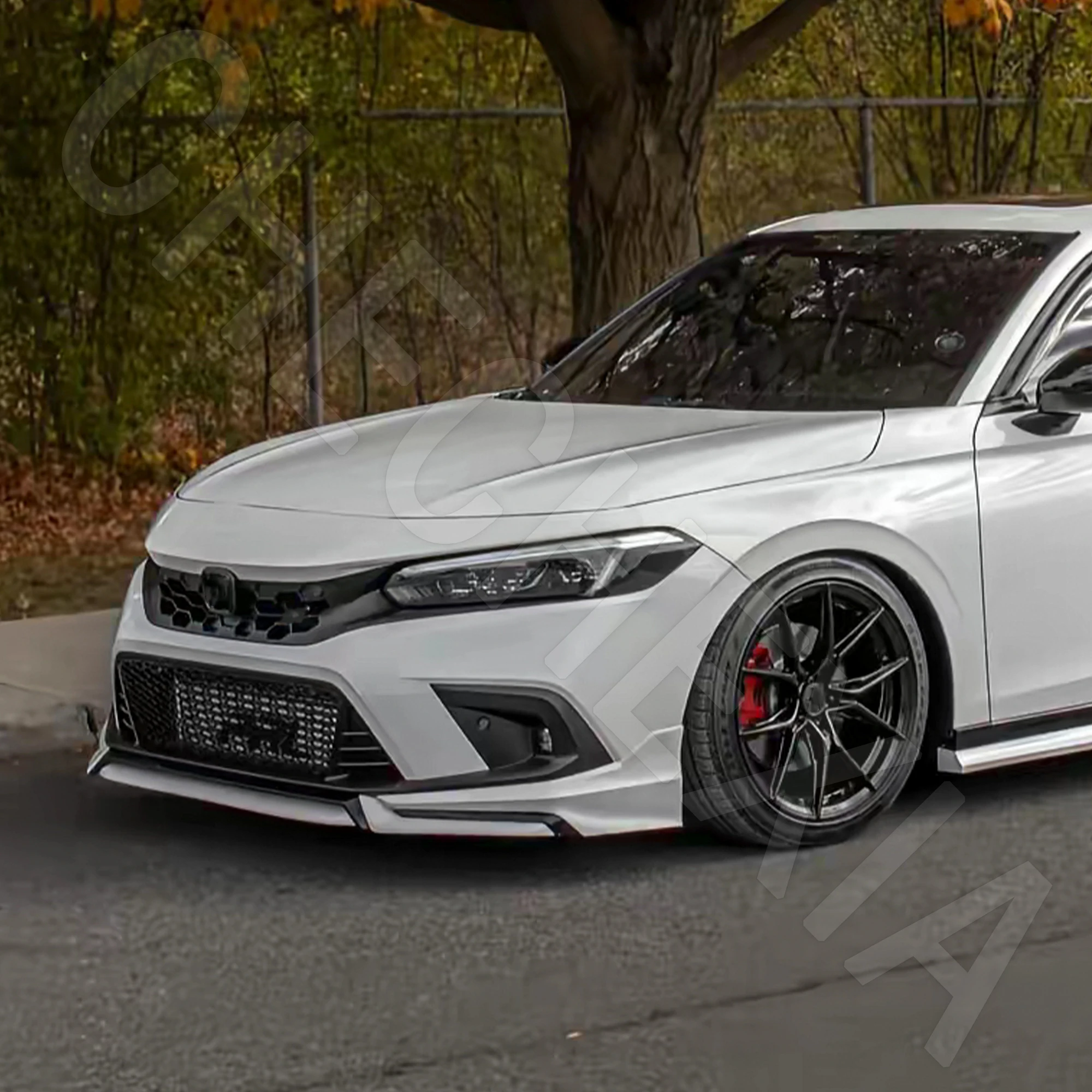 

Для Honda Civic 11-го поколения 2021-2024: Аэродинамический комплект-диффузор переднего бампера в стиле F - Улучшенный обвес кузова