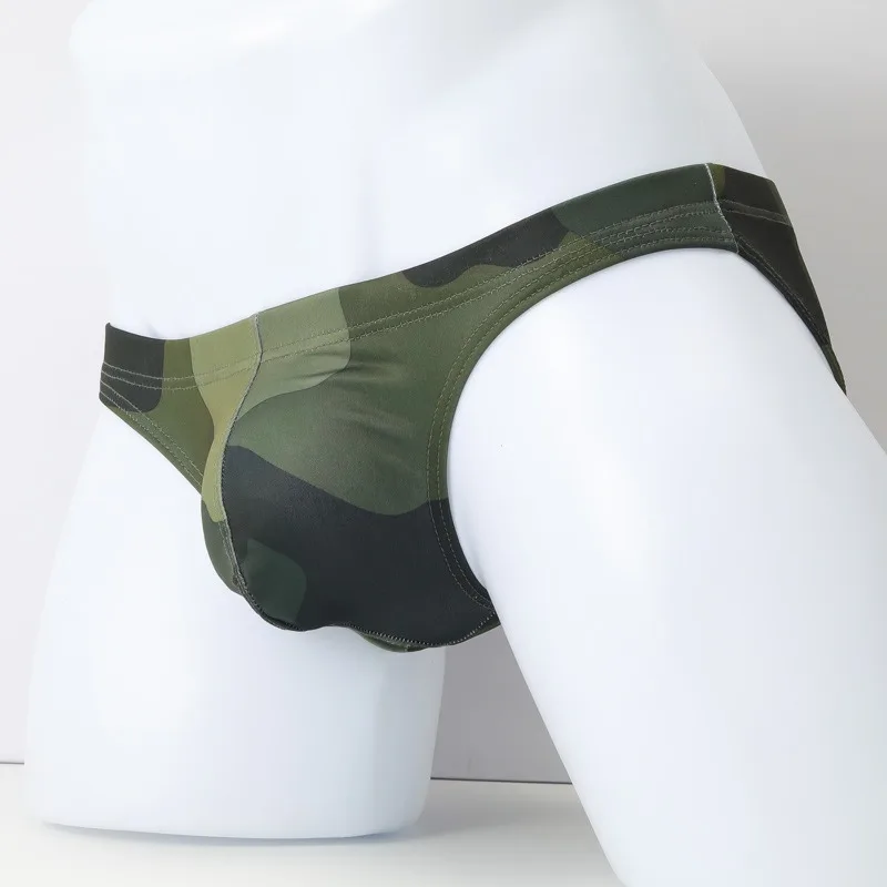 

Camouflage Ice Silk Men Briefs Sexy Low Rise Man Underwear Fashion Boys Briefs Breathable&Soft Panties Convex Pouch Underpants