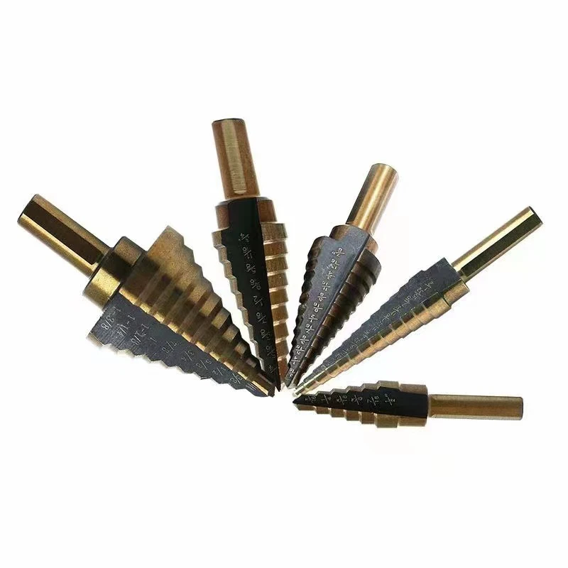 5pcs Step Drill Bit Set Hss Cobalt Multiple Hole 50 Sizes Cobalt Titanium Conical Carbide Drill Perforator Hole Cutter Tool