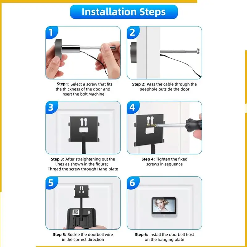 A93P Digital Night Vision Cat Eye Doorbell - Tuya Wifi Smart Monitoring For Your Home