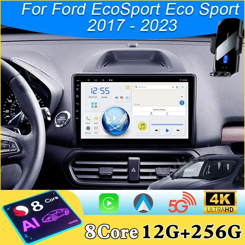 Android 16 For Ford EcoSport Eco Sport 2017 2018 2019 2020 - 2023 Car Radio Multimedia Video Player Navigation GPS RDS 4G WIFI