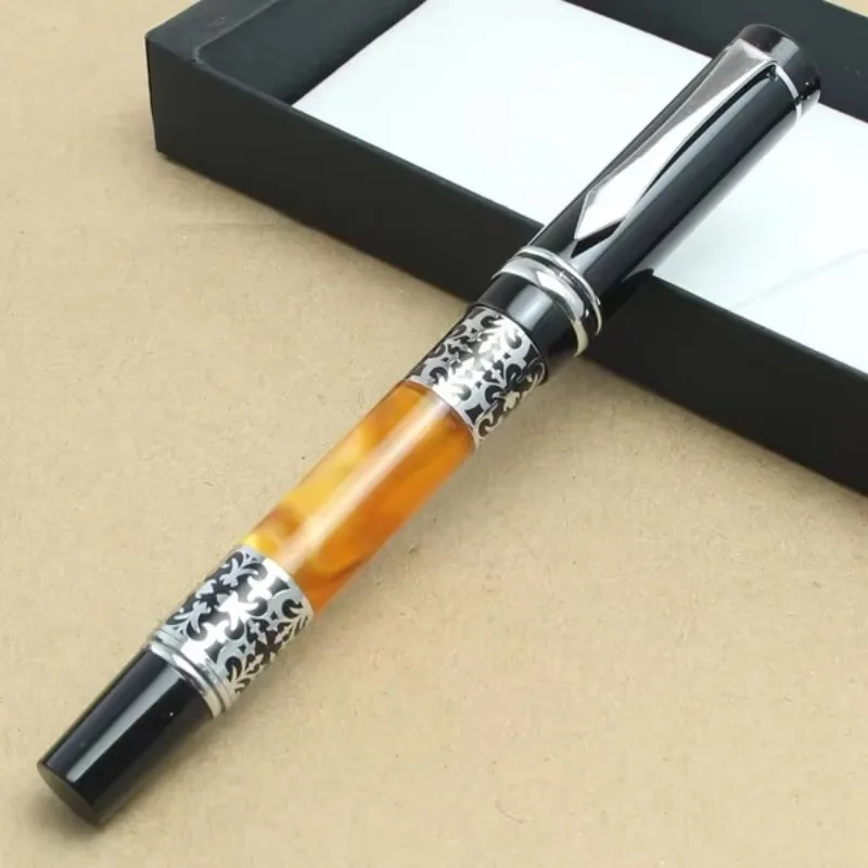 Bookworm 675 Best Design Amber Celluloid Kawaii Rollerball Pen Flower Pattern