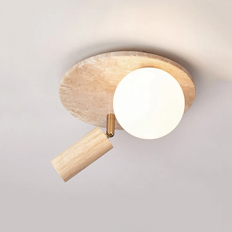 

Japanese Wabi Sabi Style Wooden Corridor Entrance Design Medieval Personality Small Ceiling Light Foyer Lighting Fixtures