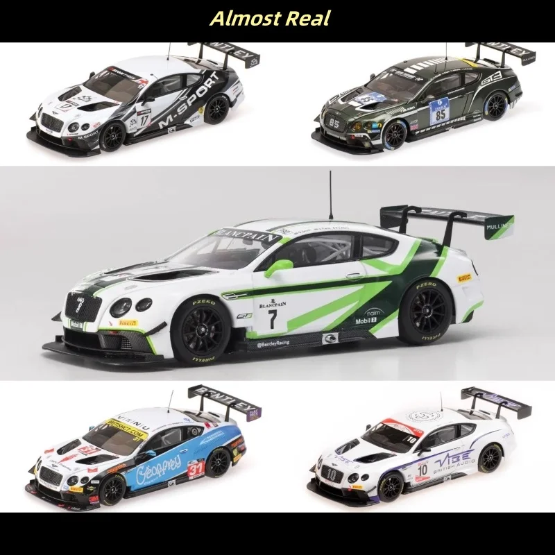 1:43 Bentley Continental GT3 racing model alloy die-cast car, collection pieces, boys' toys, children's holiday birthday gifts