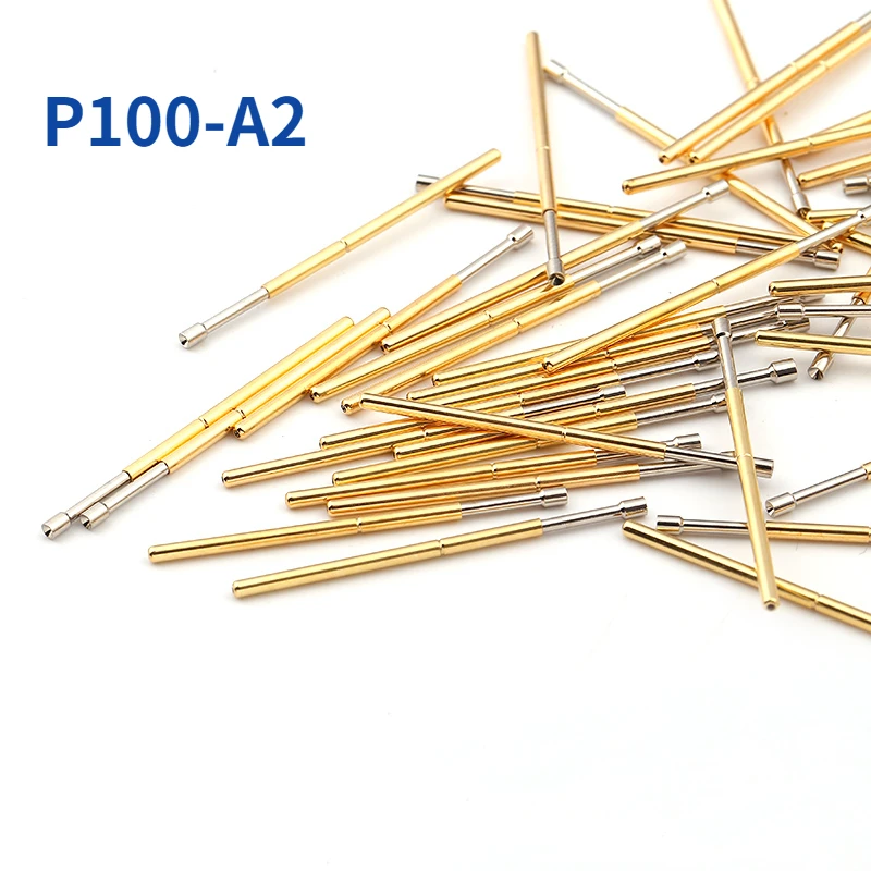 100PCS/pack Spring Test Pin P100-A2 Cup Head Needle Tube Outer Diameter 1.36mm Needle Length 33.35mm For ICT Testing
