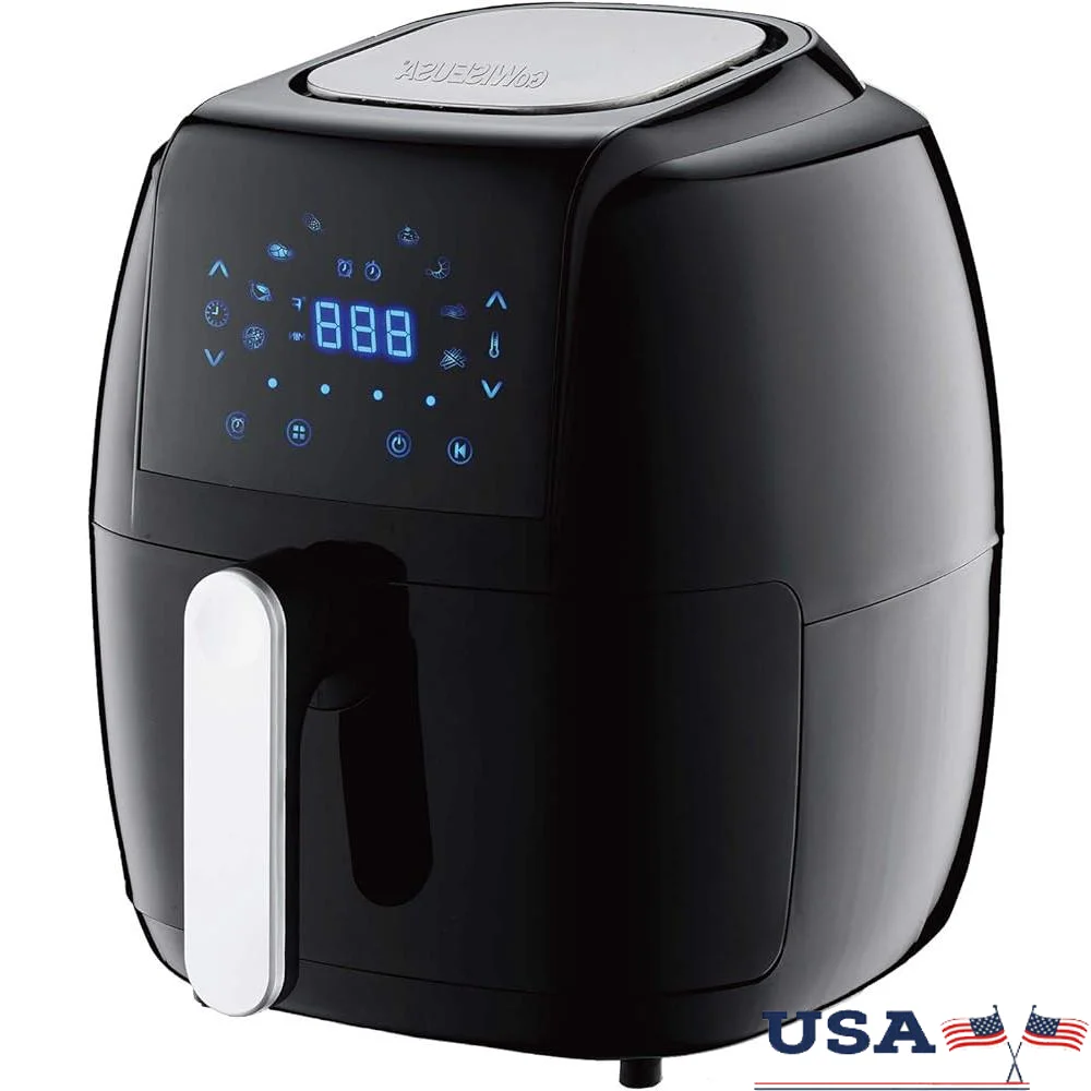 

8-in-1 Digital Air Fryer with Recipe Book Rapid Air Technology Touch Screen Presets Timer Alarm Fry Bake Roast Grill