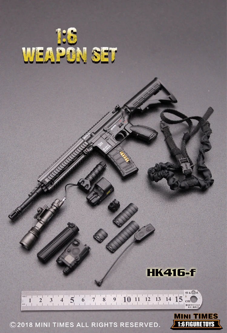 Mintimes Mini Hk416 1/6 مقياس الجندي بندقية نموذج عسكري اللعب البلاستيك نموذج الملحقات ل 12 بوصة عمل نموذج لجسم