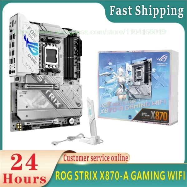 Новая оригинальная материнская плата ROG STRIX X870-A GAMING WIFI DDR5 192 ГБ с разъемом AM5 AMD X870 ATX поддерживает процесоры серии 9000, 8000 и 7000