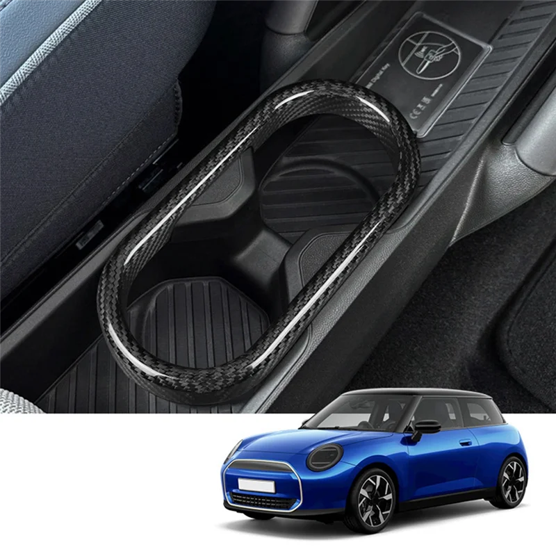 

Lasting For Mini Cooper E SE J01 EV Electric J05 Aceman 2024 2025 Carbon Fiber Car Center Water Cup Holder Cover Sticker